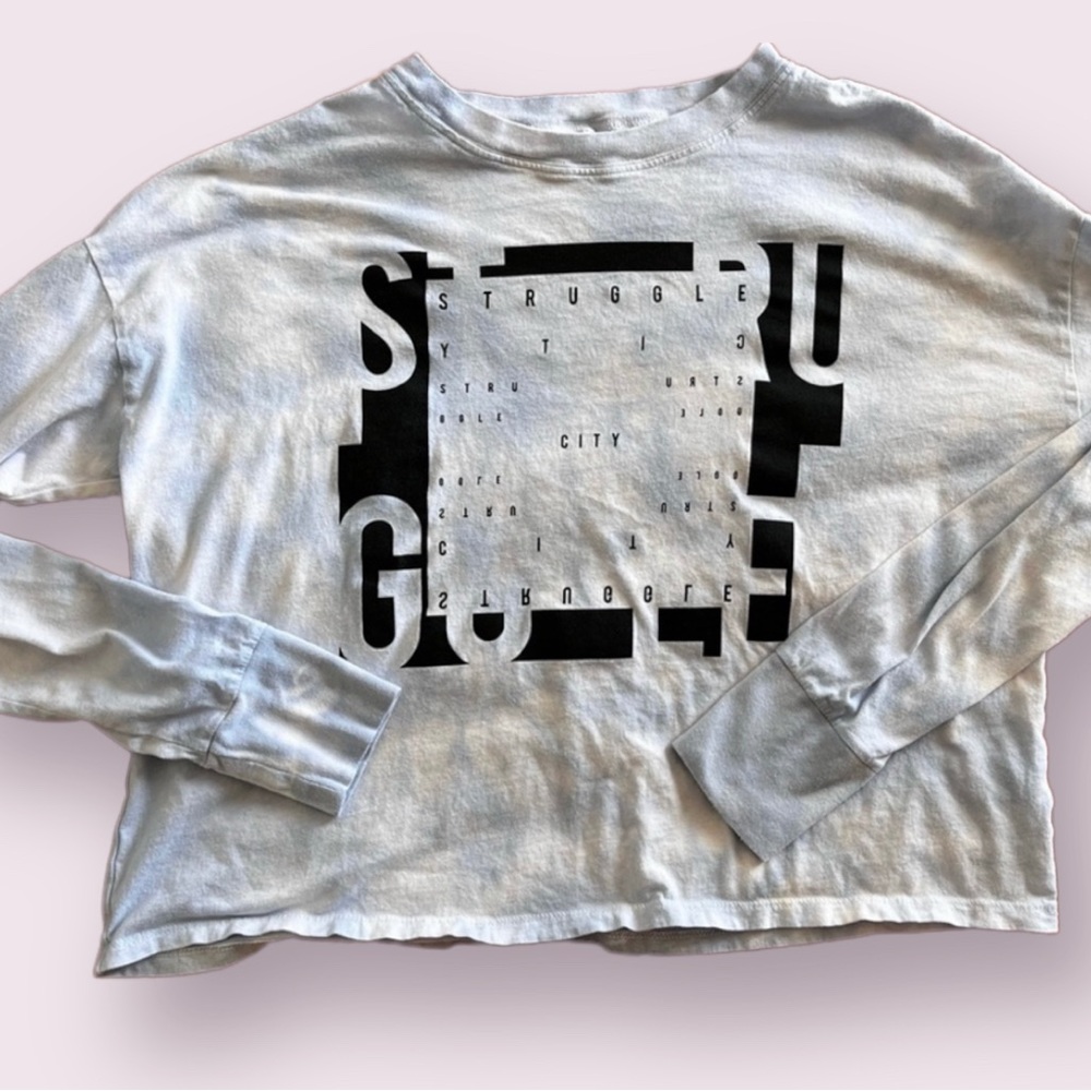 Aeropostale Cropped Tye-dye Long Sleeve Shirt